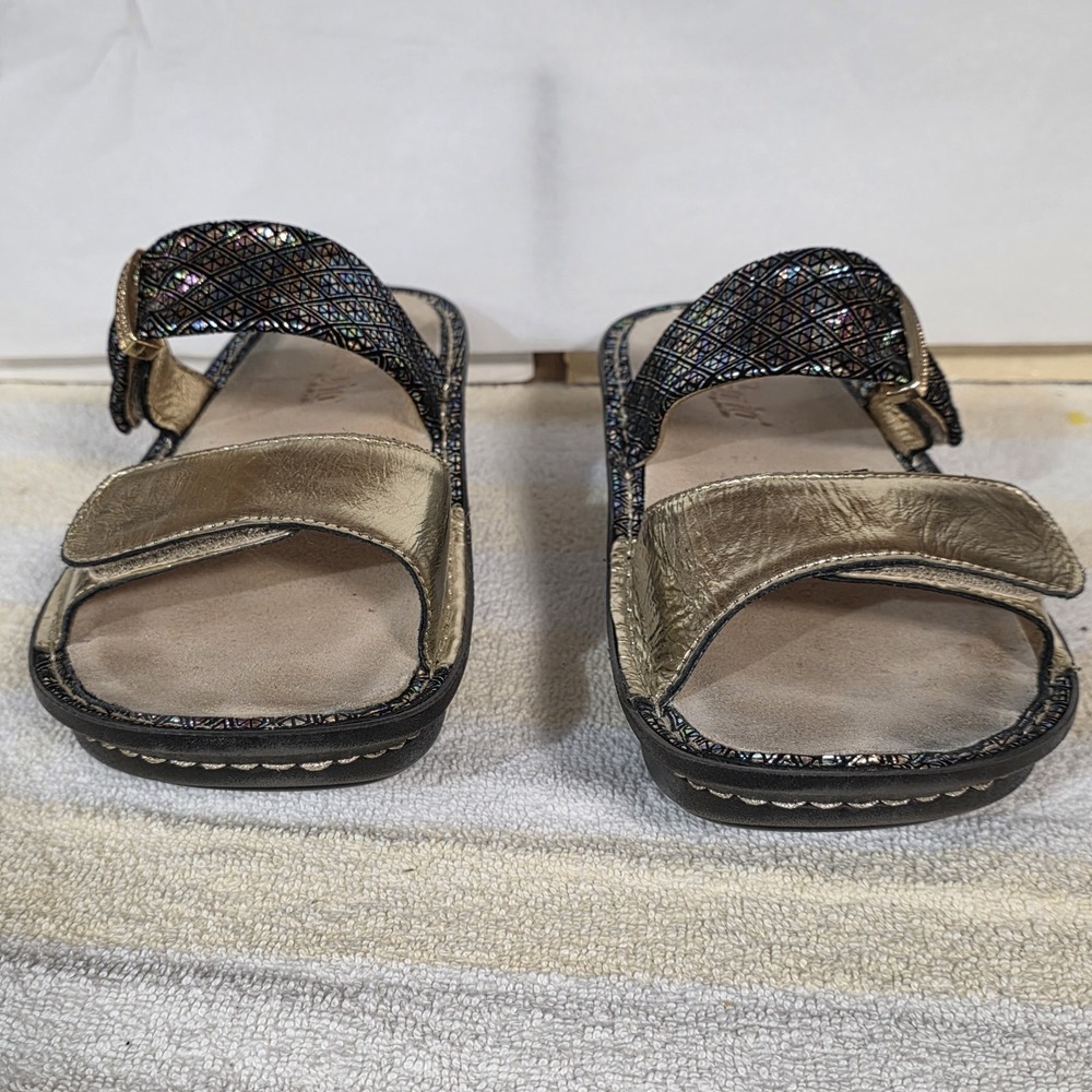 Alegria Women Sandal KAR 283 Glitz Gold Size 9 EUR 39 Shoes Sparkle Adjustable - Picture 8 of 15